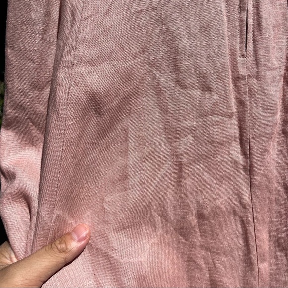 REFORMATION Francis dusty rose pink linen sleeveless button down up midi dress - Picture 8 of 10